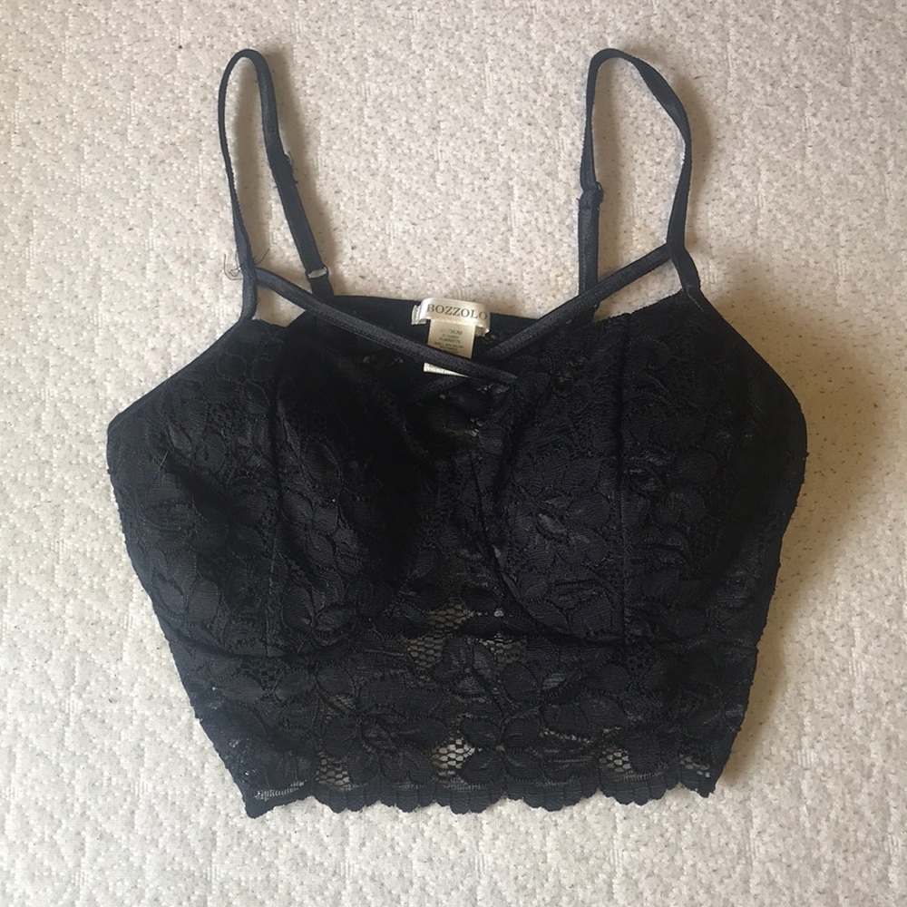 black bozzolo lacy bralette